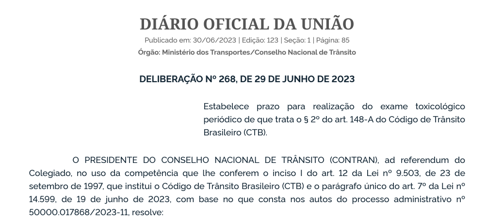 Como saber se o Exame Toxicológico está Vencido?